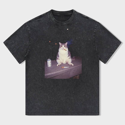 Vintage Cat Graphic T-Shirt