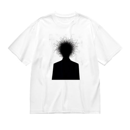 Abstract Art Black Silhouette White T-Shirt