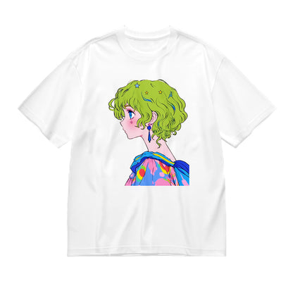 Colorful Anime Girl Graphic T-Shirt