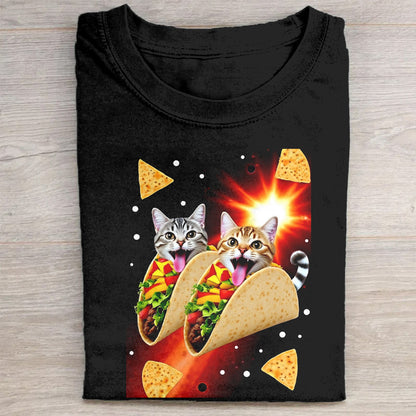 Cute Cat Taco Graphic T-Shirt