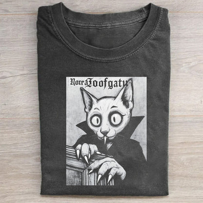 Vintage Cat Vampire Graphic T-Shirt