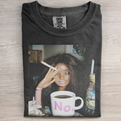 RETRO SMOKING AFRO BLACK BARBIEGIRL T-SHIRT