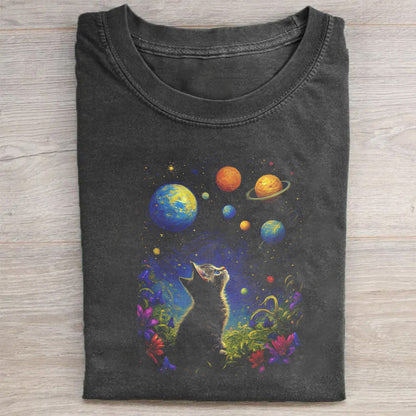Space Cat Graphic T-Shirt
