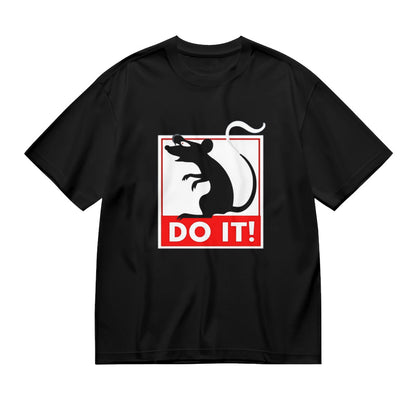 Black Graphic T-Shirt with Dragon and 'DO IT!' Slogan - Stylish Casual Wear T-Shirt