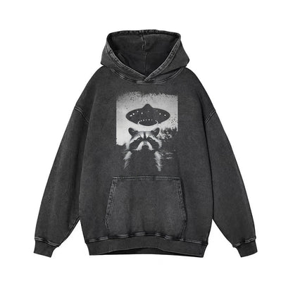 Raccoon Taking Selfie with UFOs Funny T-Shirt/Sweatshirt - heygraff