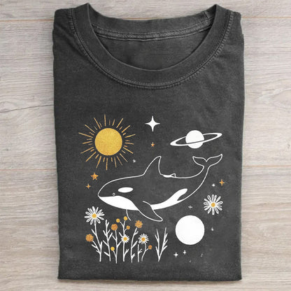 Cosmic Whale Graphic T-Shirt