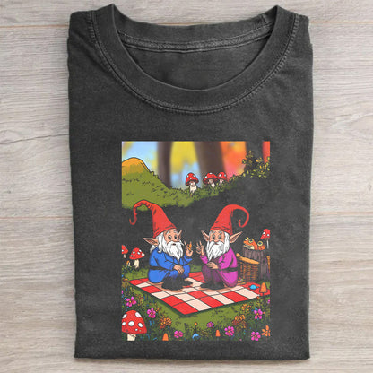 Cute Gnomes Picnic Graphic T-Shirt