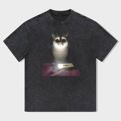 Cute Cat Graphic Print Casual T-Shirt