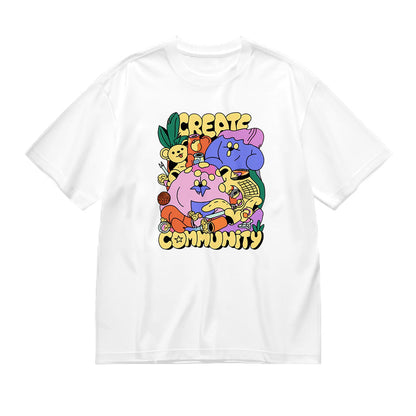 Colorful Cartoon Graphic T-Shirt