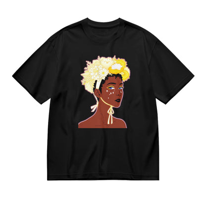 African Woman Flower Crown Graphic T-Shirt