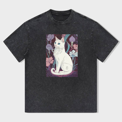 White Cat Graphic T-Shirt