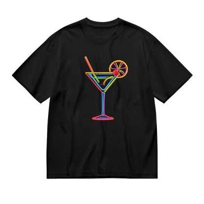 Colorful Neon Cocktail Graphic T-Shirt