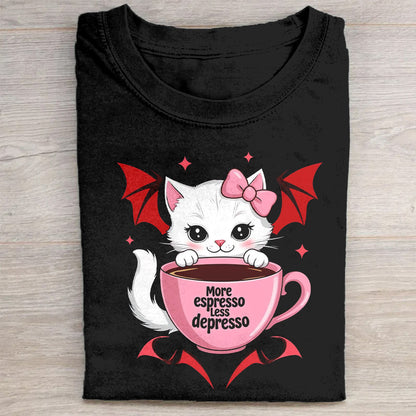 Cute Cat in Teacup Graphic T-Shirt