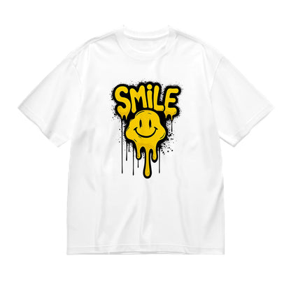 Smile Graffiti Design White T-Shirt