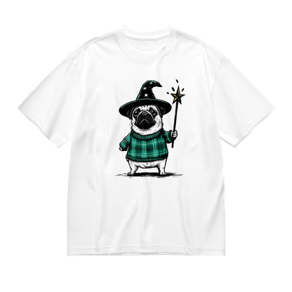 Cute Pug Wizard Graphic T-Shirt