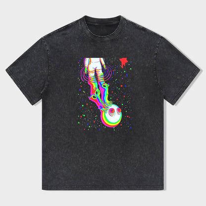 Colorful Skull Design Graphic T-Shirt