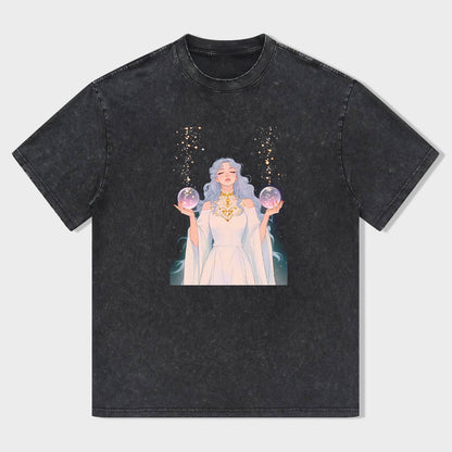 Magical Fairy Princess Graphic Tee for Women Girls Fantasy Art Print Short Sleeve T-Shirt