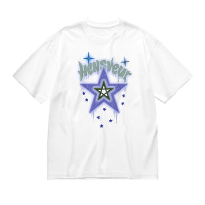 Hensveur Star Graphic White T-Shirt