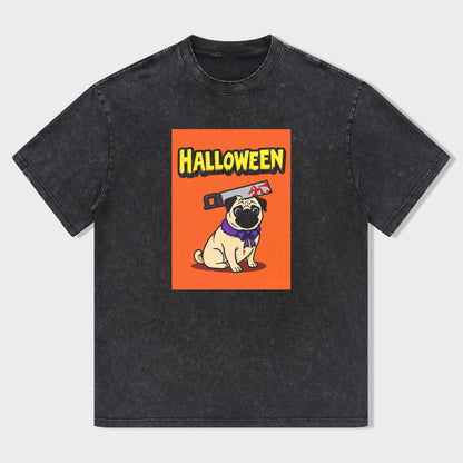 Halloween Pug Dog Graphic T-Shirt